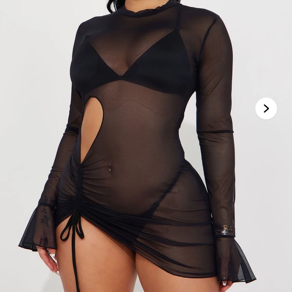 Sheer Black Mesh Dress